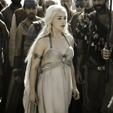Emilia Clarke hot elegant corset style and hypnotic pale skin look | VaultVenus visual archive