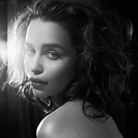Emilia Clarke transparent black dress look and predatious eyes | VaultVenus private collection