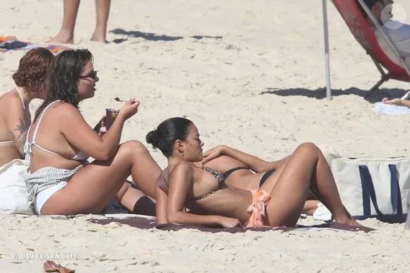Bella Campos Stuns in Tiny Bikini During Beach Day in Rio beach bikini photos on VaultVenus