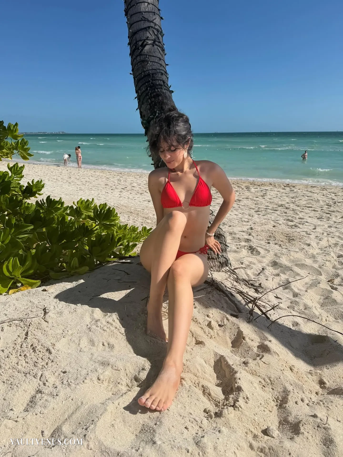 Camila Cabello Sizzles in Bikini During Beach Day in Miami beach bikini photos on VaultVenus